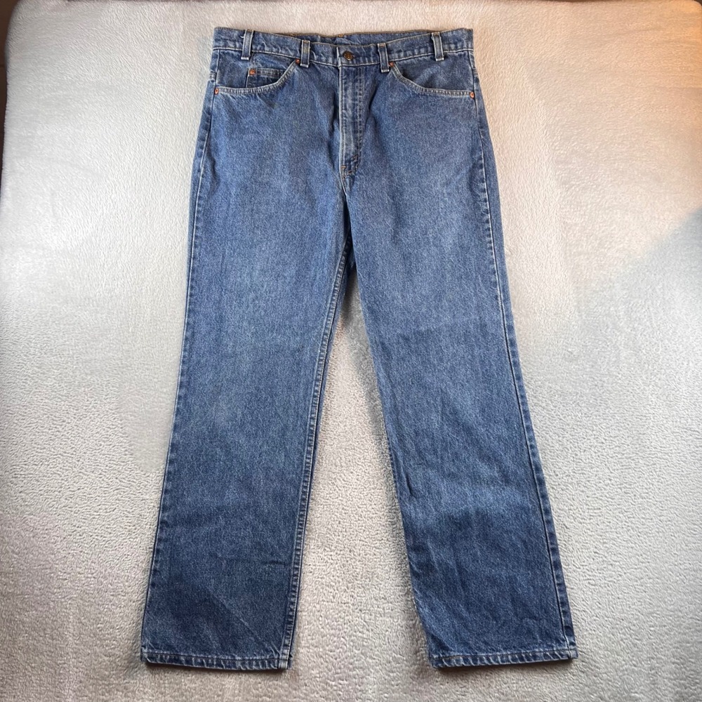 VTG 80s Levis 517 Orange Tab Jeans Mens 38x30 Made in USA Blue Bootcut Denim